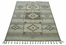 Beige Brown Hand Knotted Wool Area Rug - Tribal Contemporary by The Rug Decor