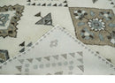 Tribal Design 8x10 Ivory and Brown Traditional Geometrical Pattern Hand Knotted Wool Area Rug by The Rug Decor