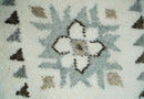 Tribal Design 8x10 Ivory and Brown Traditional Geometrical Pattern Hand Knotted Wool Area Rug by The Rug Decor