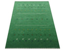 Tribal Design Green Custom Made Traditional Hand loom Wool Area Rug