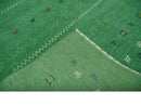 Tribal Design Green Traditional Hand loom 4.6x7 Wool Area Rug by The Rug Decor