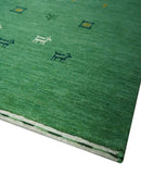 Tribal Design Green Traditional Hand loom 4.6x7 Wool Area Rug by The Rug Decor