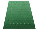 Tribal Design Green Traditional Hand loom 4.6x7 Wool Area Rug by The Rug Decor