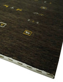 Tribal Design Greenish-Brown Traditional Hand loom 4.6x7 Wool Area Rug by The Rug Decor