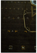 Tribal Design Greenish-Brown Traditional Hand loom 4.6x7 Wool Area Rug by The Rug Decor