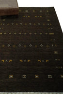 Tribal Design Greenish-Brown Traditional Hand loom 4.6x7 Wool Area Rug by The Rug Decor