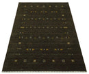 Tribal Design Greenish-Brown Traditional Hand loom 4.6x7 Wool Area Rug by The Rug Decor