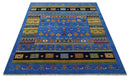 Tribal Gabbeh Blue, Black, Green and Rust Hand knotted Antique Look Traditional Wool Area Rug