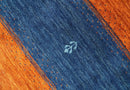 Tribal Gabbeh Green, Gold, Rust and Blue Stripes Design 4.6x7 Wool area Rug by The Rug Decor
