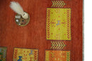 Tribal Gabbeh Rust, Green, Mustard and Aqua 8x10 Hand knotted Wool Area Rug by The Rug Decor
