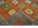 Tribal Gabbeh Rust, Ivory, Green and Beige 8x10 Hand knotted Antique Look Traditional Wool Area Rug by The Rug Decor