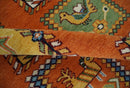 Tribal Gabbeh Rust, Ivory, Green and Beige 8x10 Hand knotted Antique Look Traditional Wool Area Rug by The Rug Decor