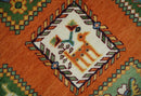 Tribal Gabbeh Rust, Ivory, Green and Beige 8x10 Hand knotted Antique Look Traditional Wool Area Rug by The Rug Decor