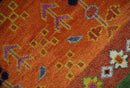 Tribal Gabbeh Rust, Ivory, Green and Pink Hand knotted 8x10 Antique Look Traditional Wool Area Rug by The Rug Decor