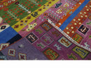 Tribal Gabbeh Rust, Ivory, Green and Pink Hand knotted 8x10 Antique Look Traditional Wool Area Rug by The Rug Decor