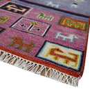 Tribal Gabbeh Rust Ivory Green Pink Hand Knotted Wool Area Rug Traditional Look