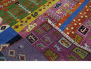Tribal Gabbeh Rust Ivory Green Pink Hand Knotted Wool Area Rug Traditional Look