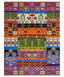 Tribal Gabbeh Rust Ivory Green Pink Hand Knotted Wool Area Rug Traditional Look