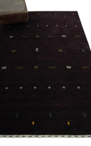 Tribal look Dark Purple Traditional Hand loom 4.6x7 Wool Area Rug