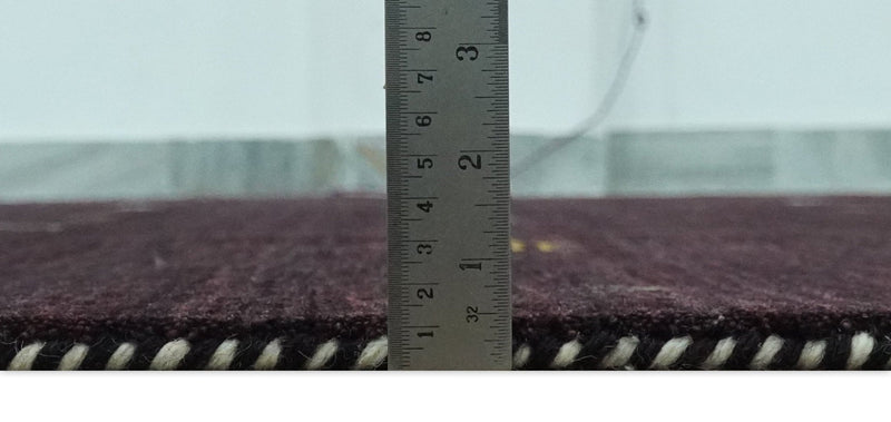 Tribal look Dark Purple Traditional Hand loom 4.6x7 Wool Area Rug