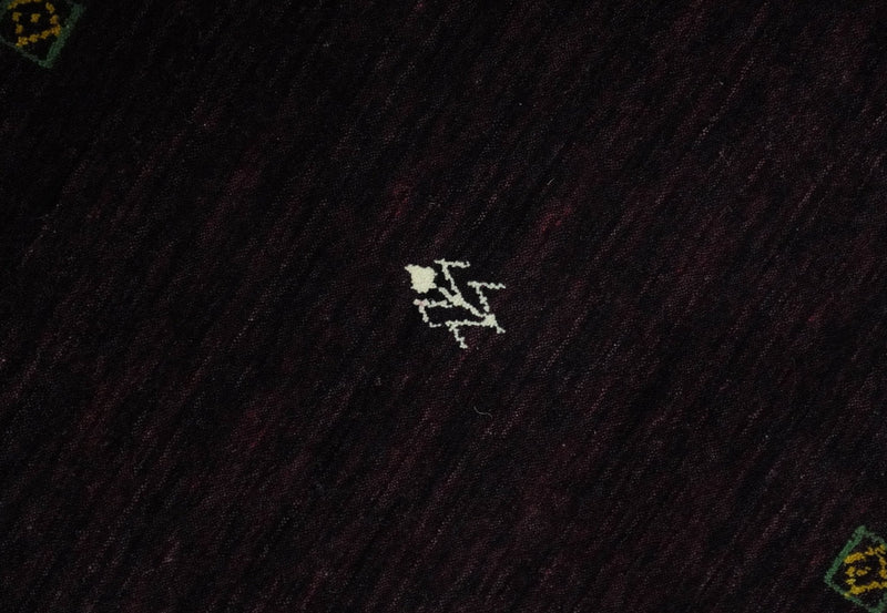 Tribal look Dark Purple Traditional Hand loom 4.6x7 Wool Area Rug