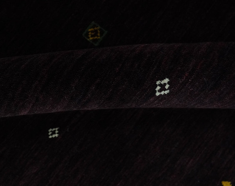 Tribal look Dark Purple Traditional Hand loom 4.6x7 Wool Area Rug