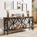 2-Tier Console Table, 70.9" Industrial Sofa Table Behind Couch
