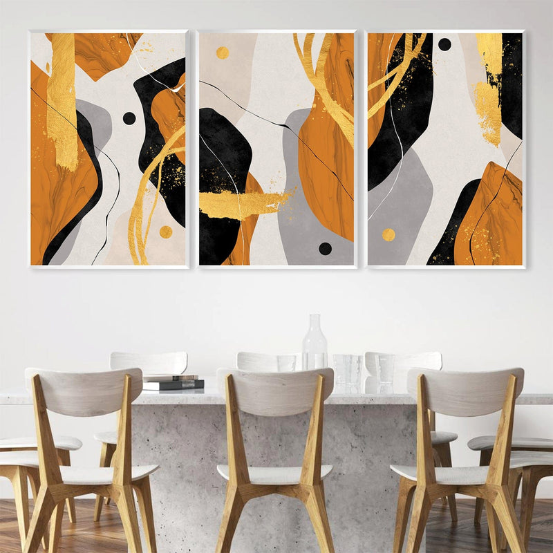 Triple Orange Abstract Canvas