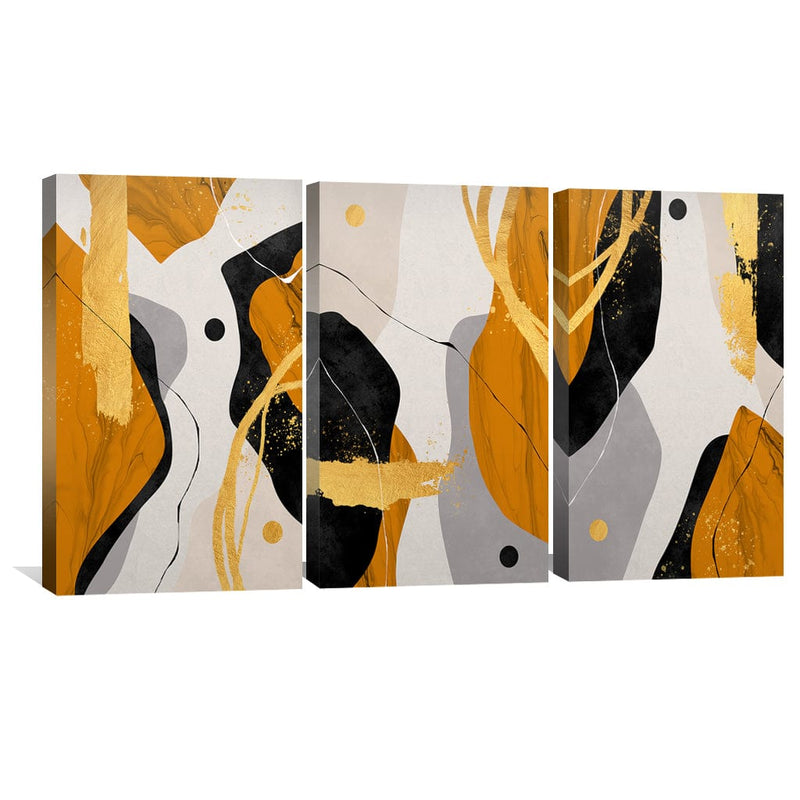 Triple Orange Abstract Canvas