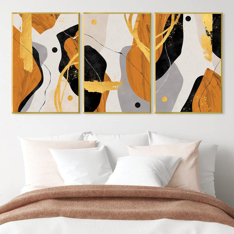 Triple Orange Abstract Canvas