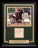 Mike Smith & Justify 2018 Belmont Stakes Framed and Matted Horse Racing Ticket Collage by Dynasty Sports & Framing