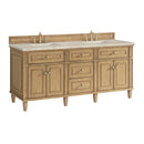James Martin Lorelai 72" Double Bathroom Vanity, Light Natural Oak
