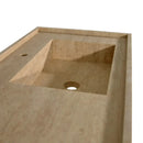 Handmade Travertine Bathroom Sink Beige Rectangular Wall Mounted