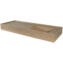Handmade Travertine Bathroom Sink Beige Rectangular Wall Mounted