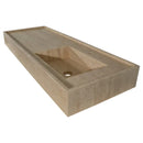Handmade Travertine Bathroom Sink Beige Rectangular Wall Mounted