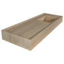 Handmade Travertine Bathroom Sink Beige Rectangular Wall Mounted