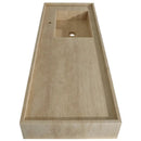 Handmade Travertine Bathroom Sink Beige Rectangular Wall Mounted