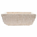 Light Beige Travertine Natural Stone Rustic Vessel Sink Hand Chiseled
