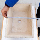 Light Beige Travertine Natural Stone Rustic Vessel Sink Hand Chiseled