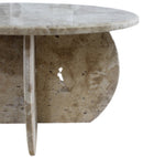 Troia Light Travertine Unfilled Round Polished Coffee Table (D)27.5" (H)16"