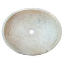 Travertine Oval Vessel Sink 16x21 Beige Handcrafted Natural Stone Bathroom Fixture