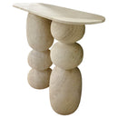 Troia Light Travertine Designer Console Filled and Honed (W)12" (L)49" (H)31.5" angle view