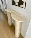 Beige Travertine Designer Console Table 48x15x36 Filled Honed