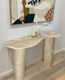 Beige Travertine Designer Console Table 48x15x36 Filled Honed