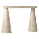 White Travertine Console Table - Polished Finish Cone Legs 15x40