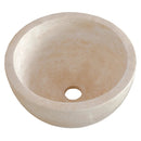 GMSTONE Natural Travertine Vessel Bathroom Sink 12.5 Inch Round Stone