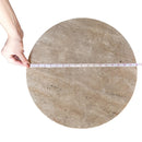 Natural Light Travertine Round End Table Honed Finish 18D x 20H