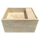 Custom 17x24 Light Beige Travertine Natural Stone Vessel Bathroom Sink
