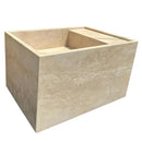 Custom 17x24 Light Beige Travertine Natural Stone Vessel Bathroom Sink
