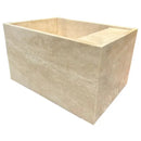 Custom 17x24 Light Beige Travertine Natural Stone Vessel Bathroom Sink